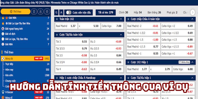 Biểu thị cách tính tiền thông qua ví dụ