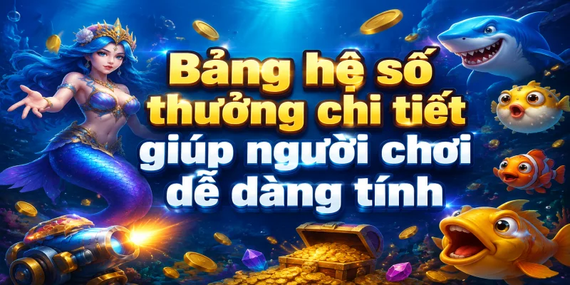 Bảng hệ số thưởng chi tiết giúp người chơi dễ dàng tính toán lượng đạn tiêu thụ