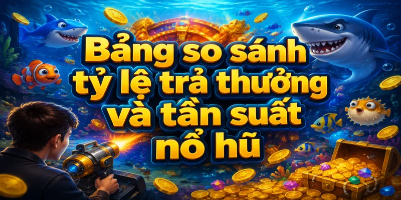Bảng so sánh tỷ lệ trả thưởng và tần suất nổ hũ của các phòng game đại dương