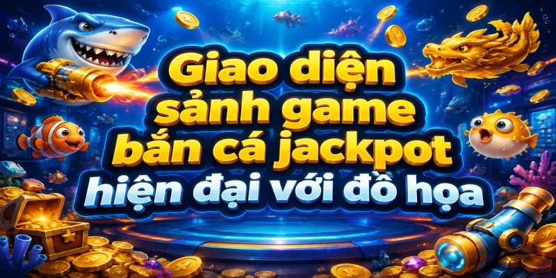 Giao diện sảnh game bắn cá jackpot hiện đại với đồ họa 3D sắc nét tại nhà cái uy tín